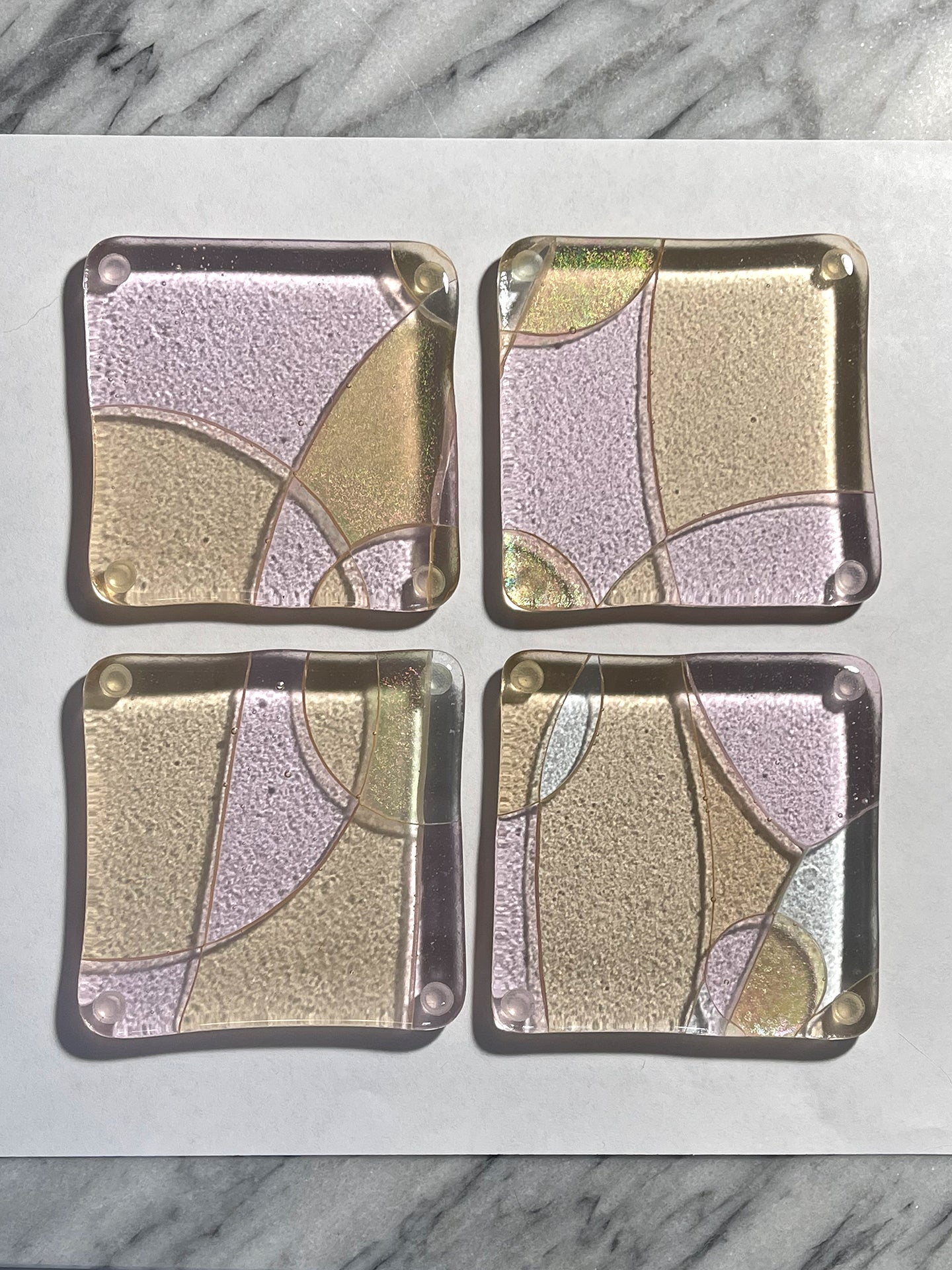 Celebrate! | Handcrafted Fused Glass Coaster Set